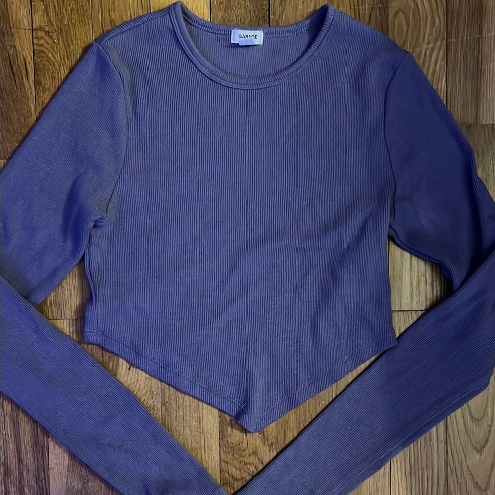 Garage Purple Long Sleeve Crop Tee